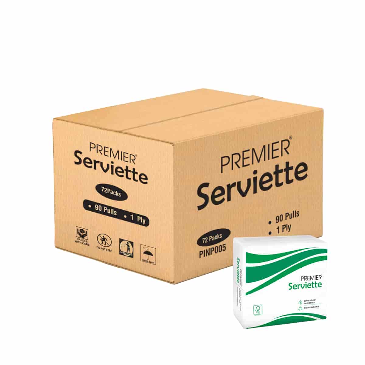 Premier Tissue Paper Serviettes 90s White